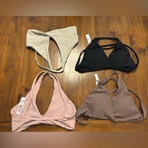 Amazon Essentials Women's Triangle Bralette Set - Black, Beige, Pink, Brown